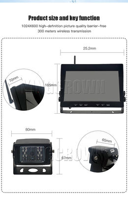 4-канальная беспроводная автомобильная камера для грузовиков и автобусов с 7-дюймовым дисплеем