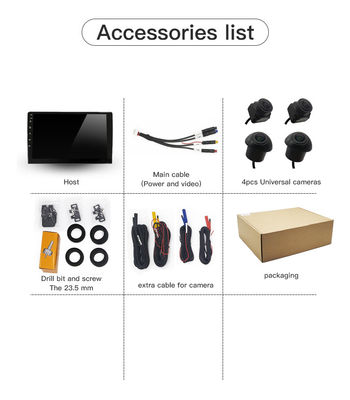 Система кругового обзора автомобиля с 360° обзором и интегрированным дисплеем головного устройства