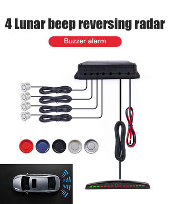 12V Waterproof Car Parking Sensor Kit with LED Display 4 Sensors Reverse Backup Radar Monitoring System Backlight for Cars