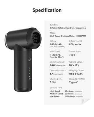 Портативный автомобильный пылесос 12 В с кабелем питания 16 футов и аксессуарами для детализации салона автомобиля