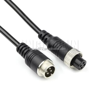 4 Pin Aviation Cable with Pure Copper Core Spiral Flexible Design and Zinc Alloy Nut for Vehicle Camera Monitoring